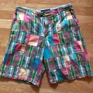 Patch madras Bermuda shorts